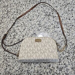 Michael Kors Beige and Brown Crossbody Bag